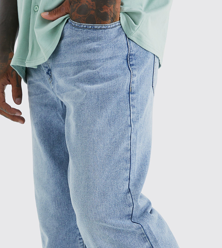 Washed Mid Rise Relaxed Fit Jeans