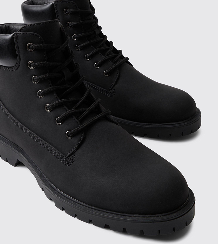 Round Toe Lace-Up Boots