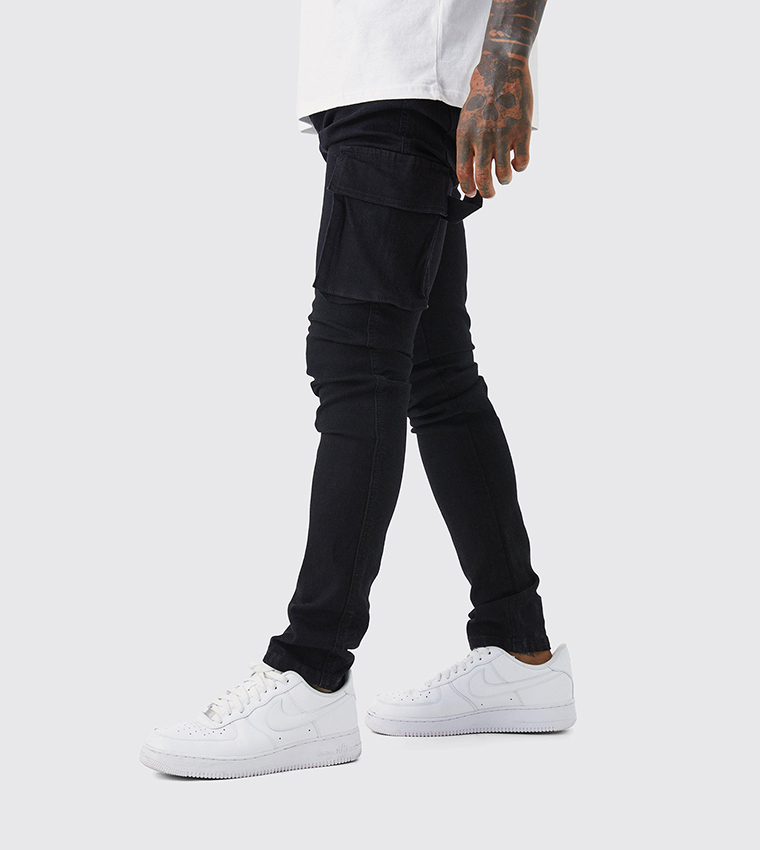 Skinny Stretch Carpenter Cargo Jeans