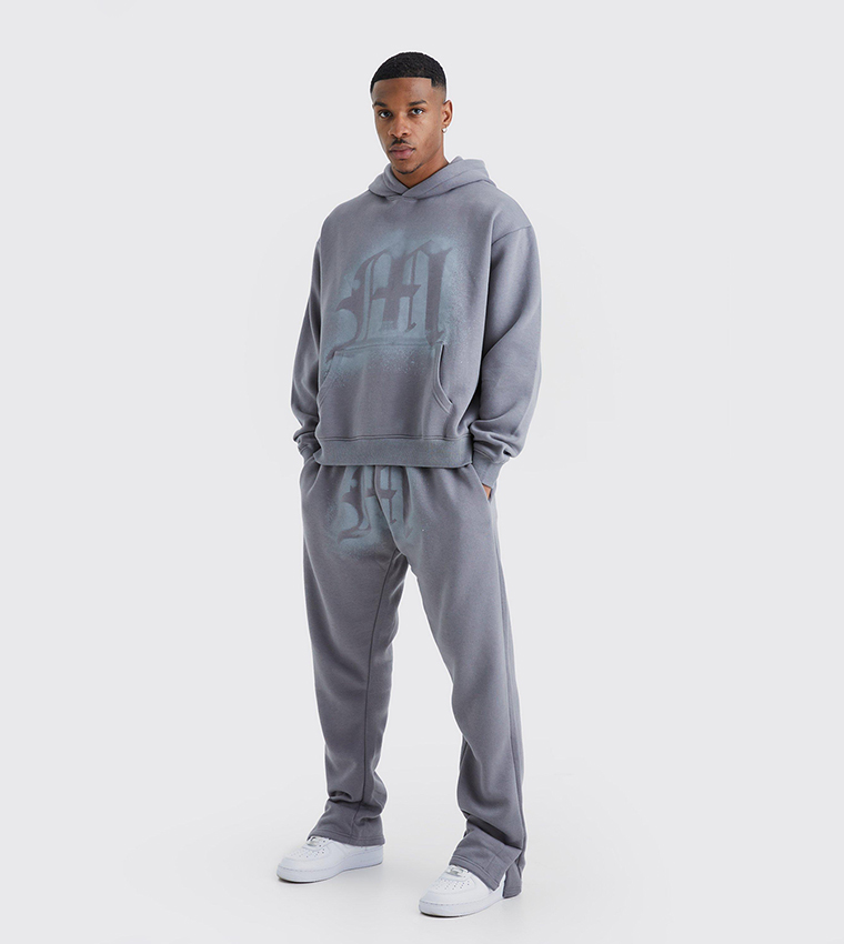 Graffiti Spray Graphic Oversized Sweatsuit Set