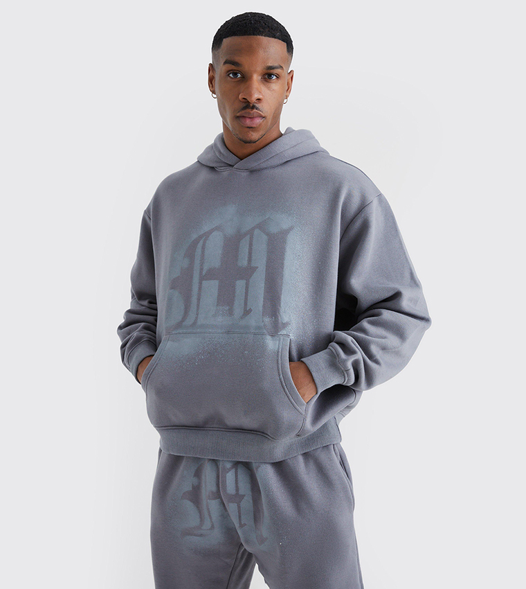Graffiti Spray Graphic Oversized Sweatsuit Set