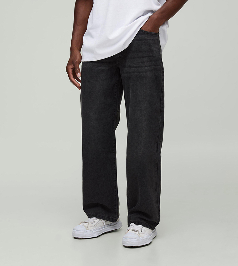 Washed Mid Rise Relaxed Fit Jeans