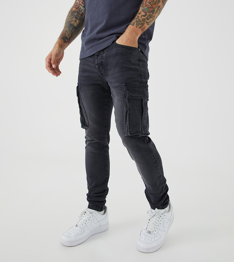 Skinny Stretch Cargo Jeans
