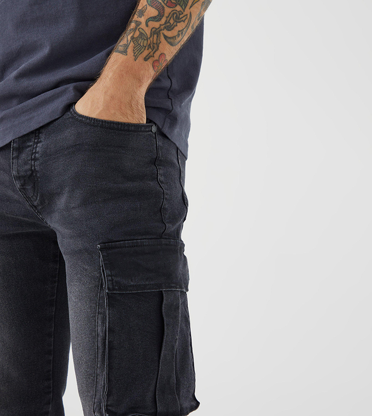 Skinny Stretch Cargo Jeans