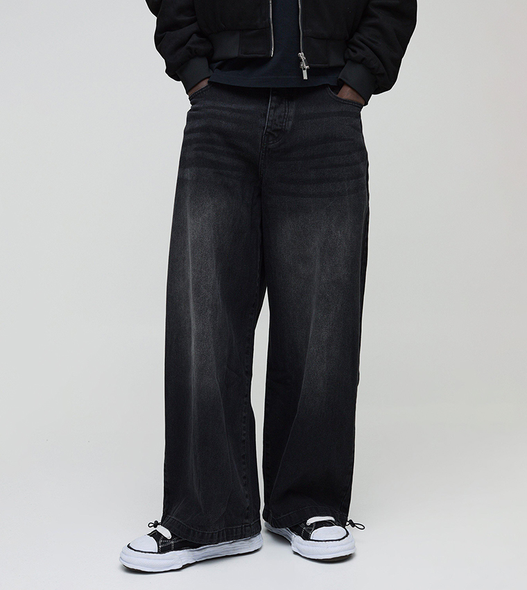 Faded Mid Rise Parachute Jeans