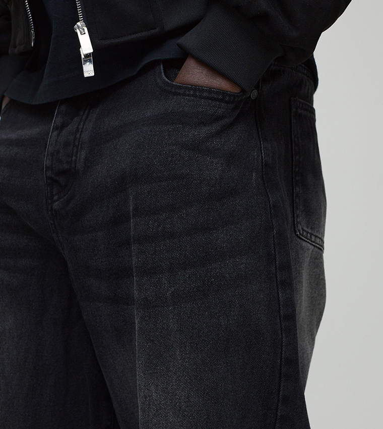 Faded Mid Rise Parachute Jeans