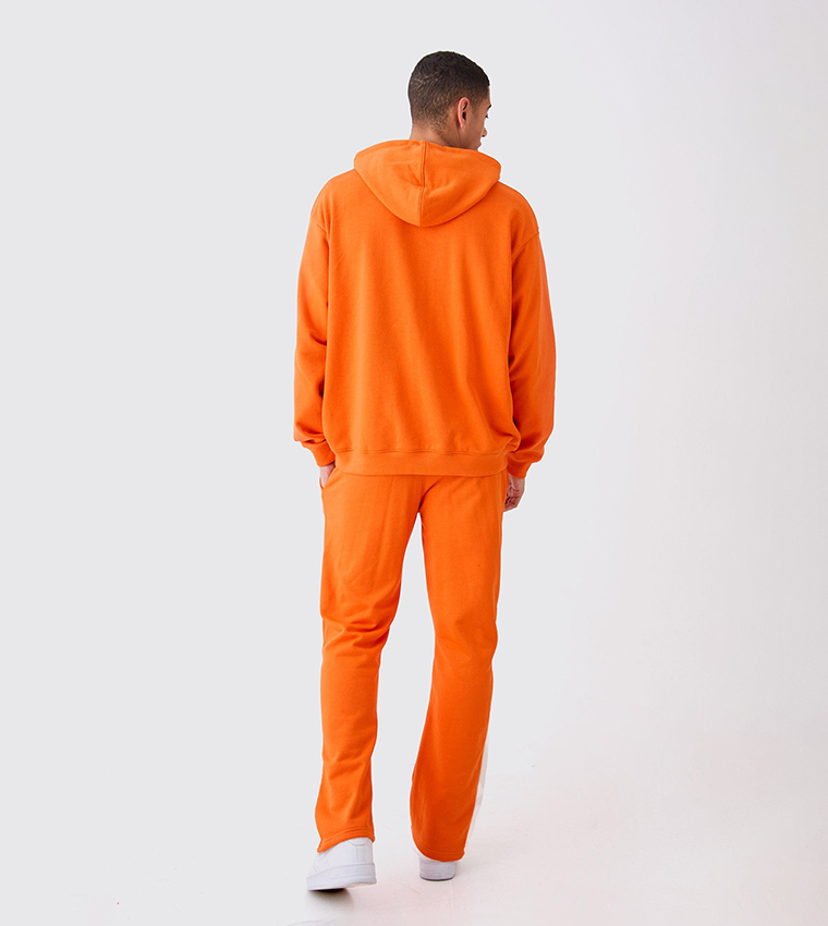 Buy Boohoo Washed Loopback Hooded Gusset Oversized Tracksuit In Orange |  6thStreet UAE