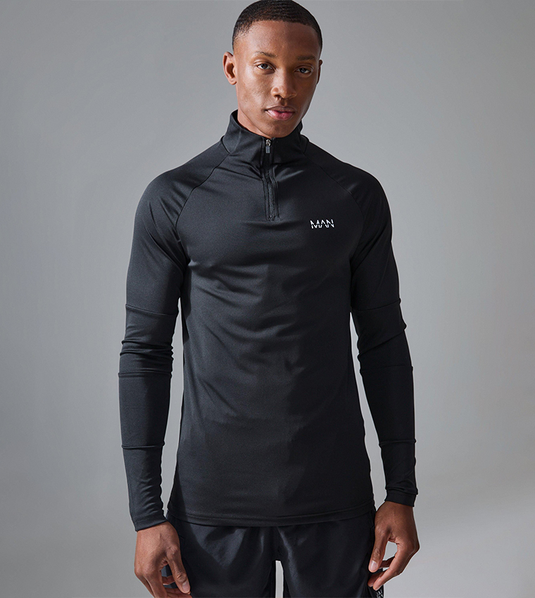 Logo Printed 1/4 Zip Active Top