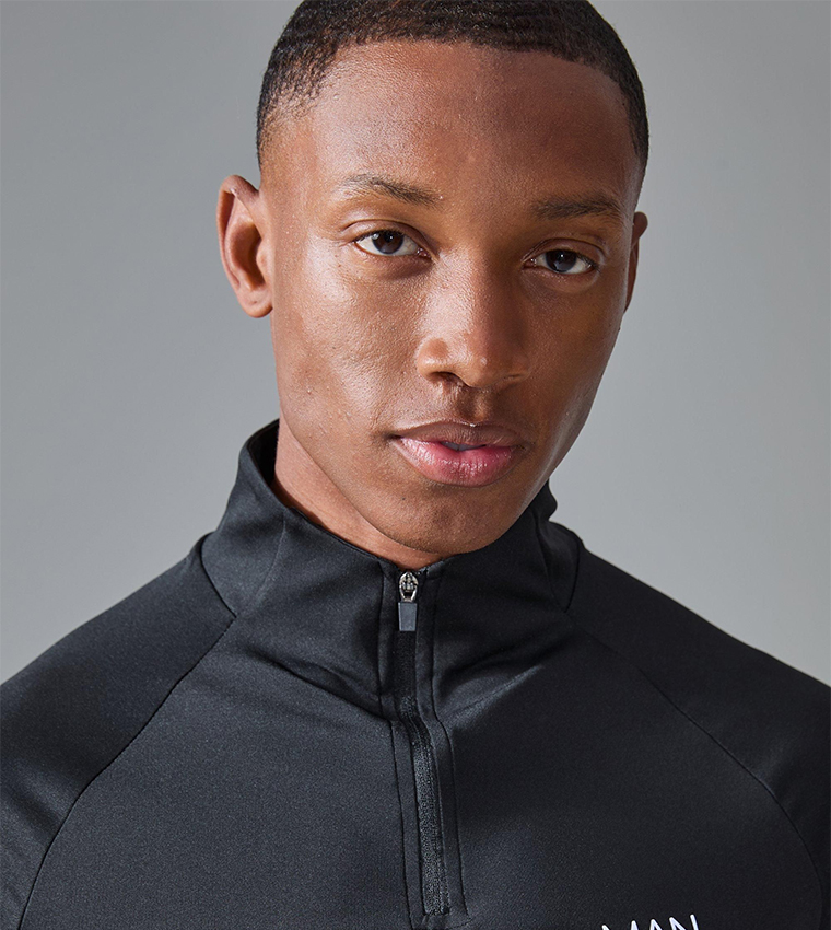 Logo Printed 1/4 Zip Active Top
