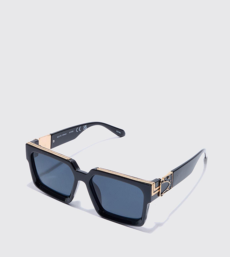 Full Rim Temple Detail Square Sunglasses