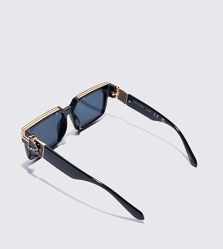 Full Rim Temple Detail Square Sunglasses