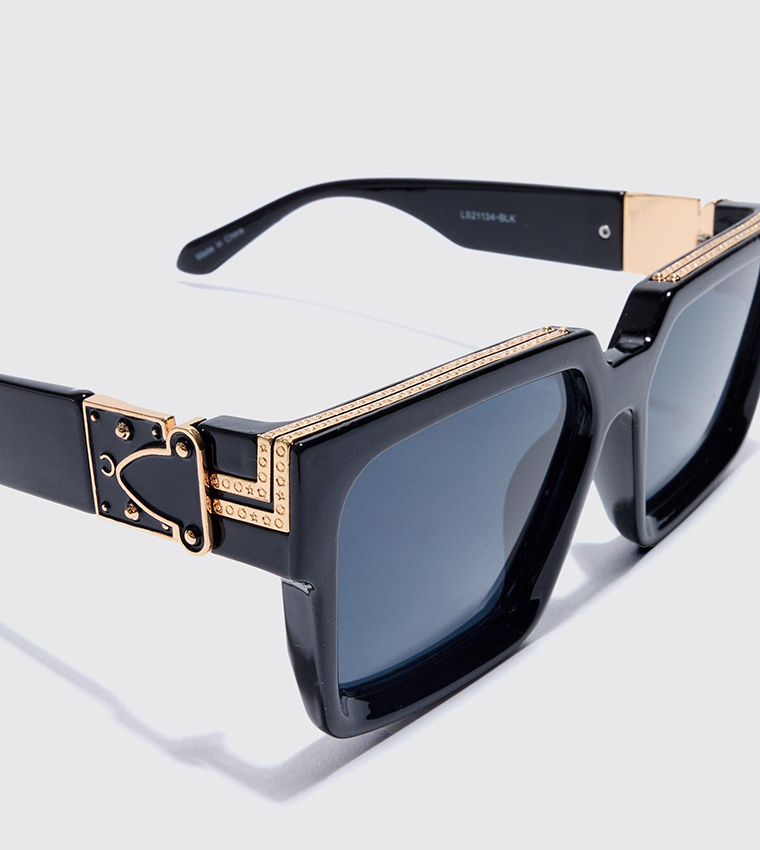 Full Rim Temple Detail Square Sunglasses