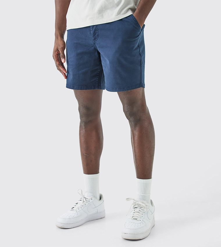 Fixed Waist Skinny Fit Chino Shorts