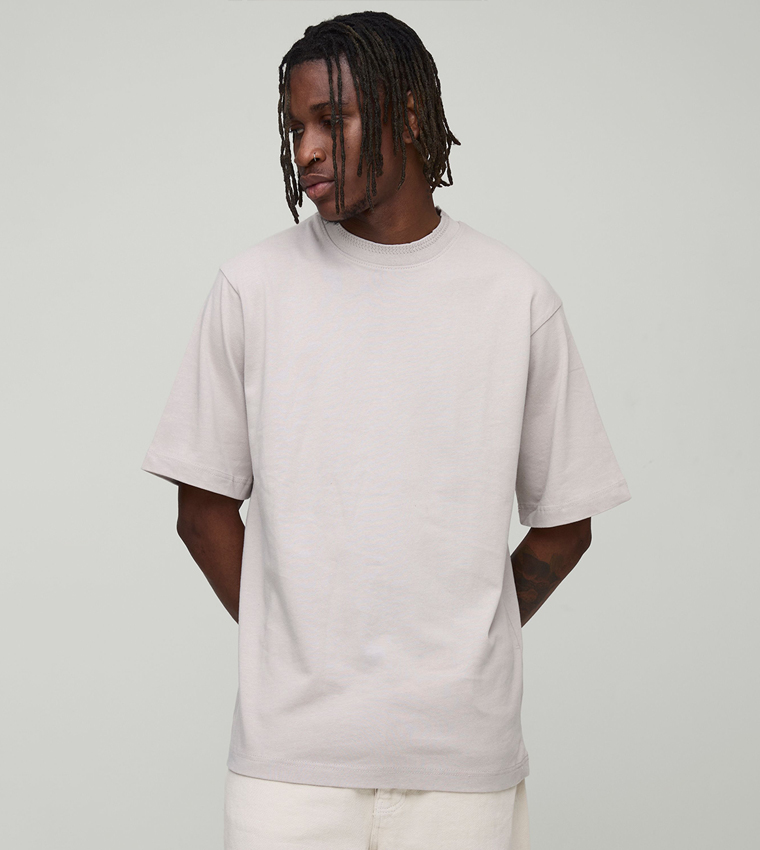 Plus & Tall Regular Fit Core Heavy Jacquard Neck T-Shirt