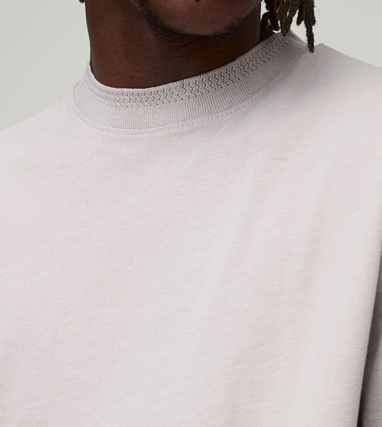 Plus & Tall Regular Fit Core Heavy Jacquard Neck T-Shirt