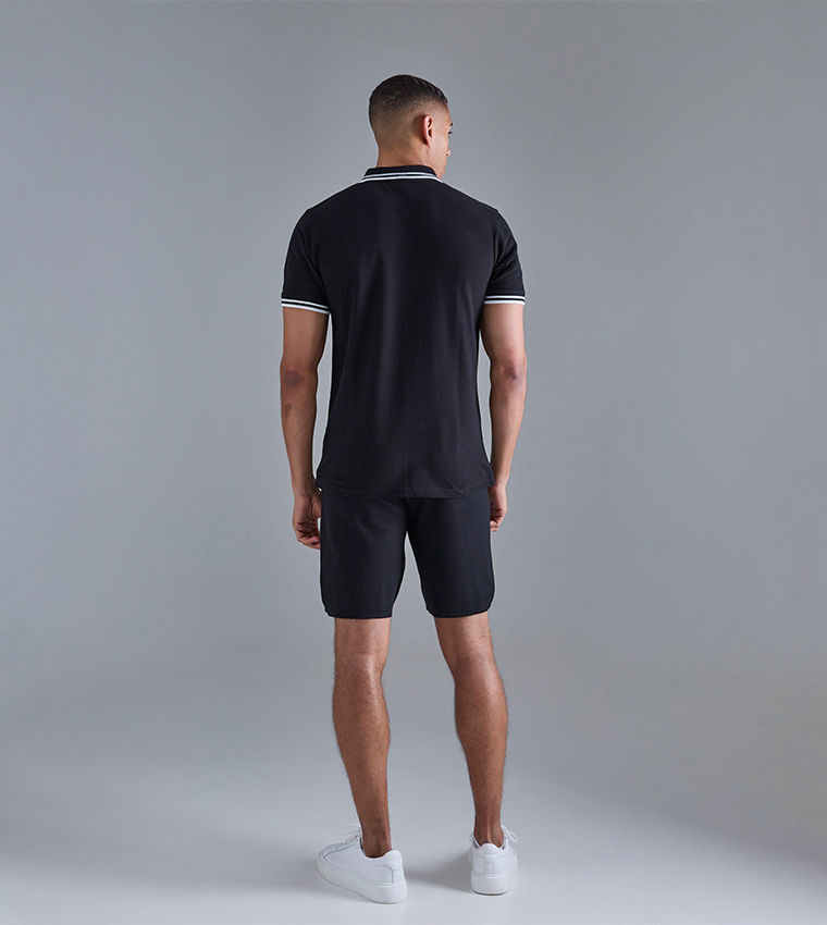 Slim Fit Tipped Pique Golf Polo T-Shirt