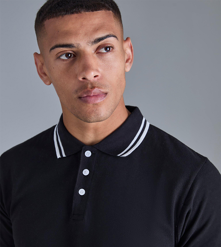 Slim Fit Tipped Pique Golf Polo T-Shirt