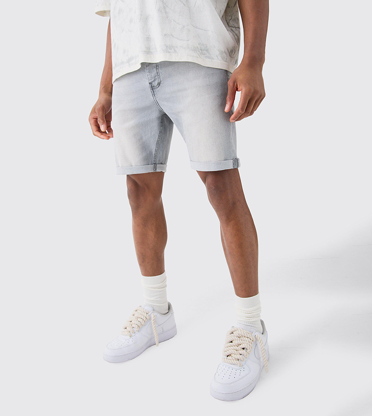 Skinny Stretch Denim Shorts