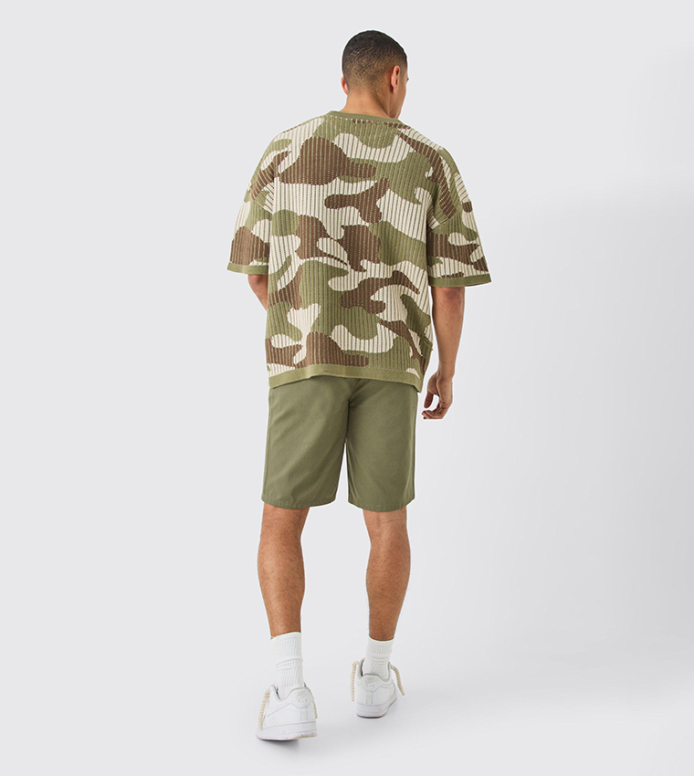 Solid Fixed Waist Relaxed Fit Shorts