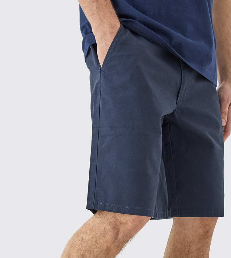 Solid Fixed Waist Relaxed Fit Shorts