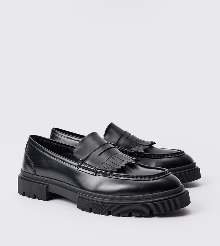 PU Chunky Sole Tassel Loafers