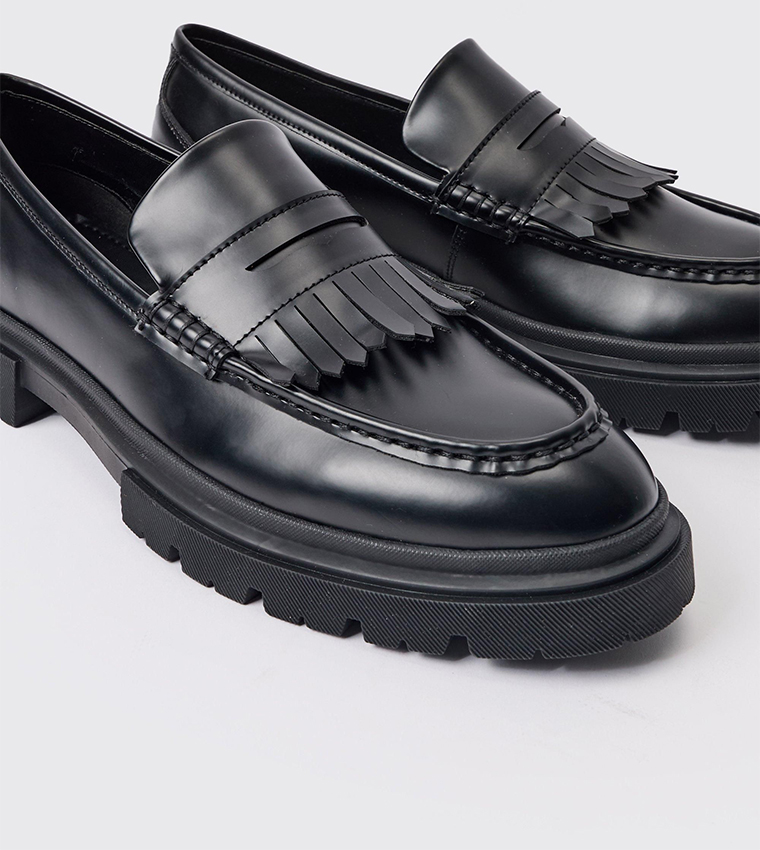 PU Chunky Sole Tassel Loafers
