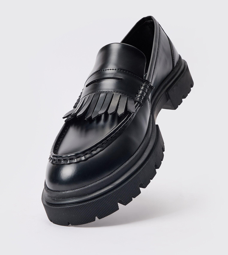 PU Chunky Sole Tassel Loafers
