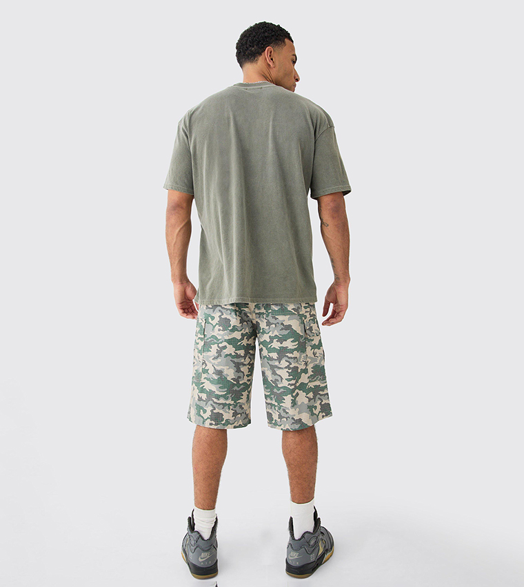 Woven Tab Ripstop Camo Shorts