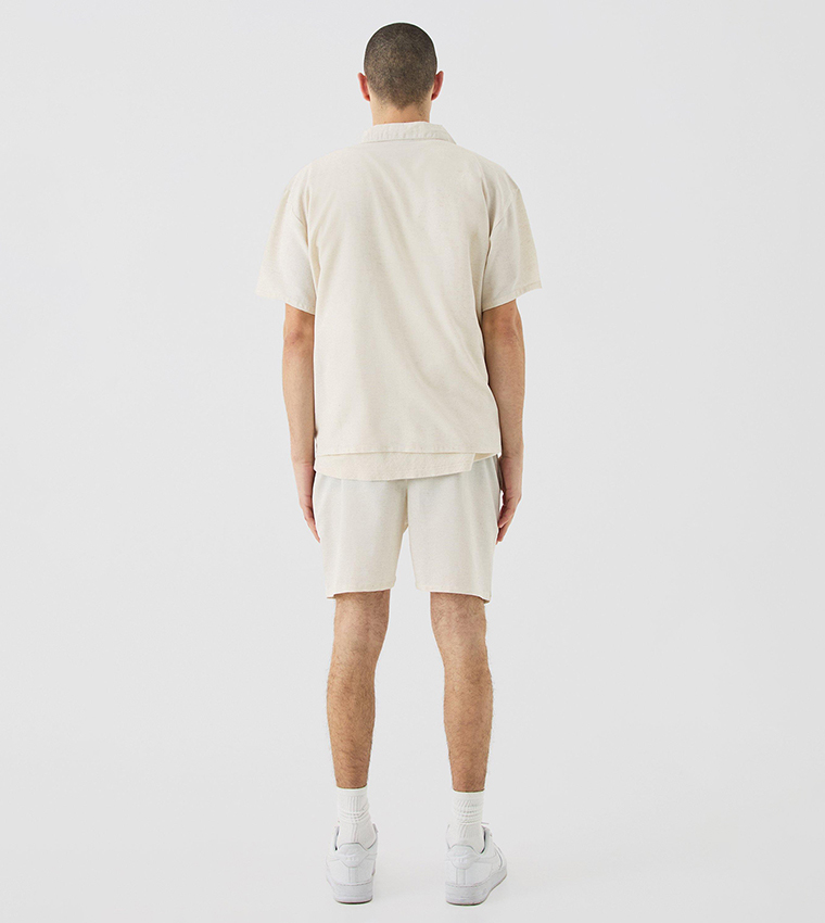 Short Sleeves Boxy Linen Shirt & Short Set