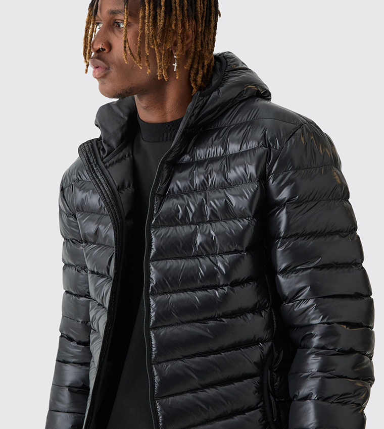 Boohooman Shiny Puffer Jacket BoohooMan Boohoo Man Oversized Ombré