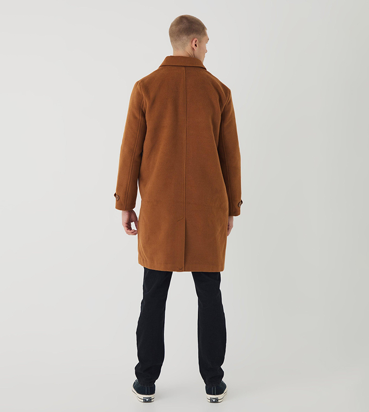 Solid Collared Overcoat