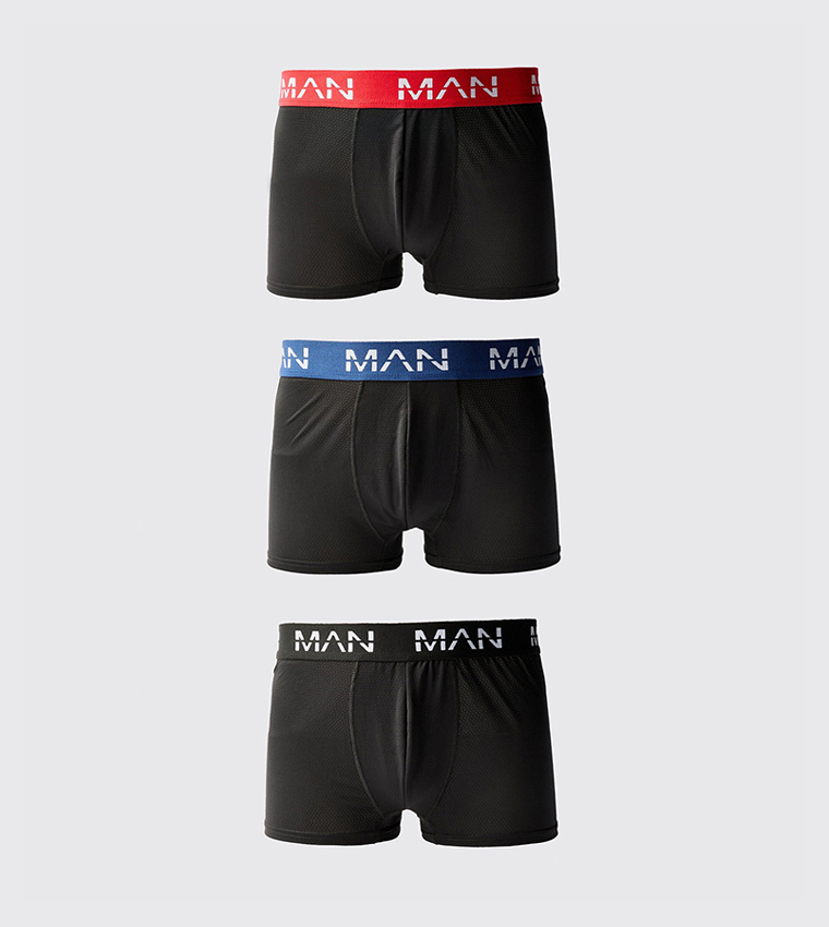 بوكسر رياضي بطبعة شعار - 3 قطع