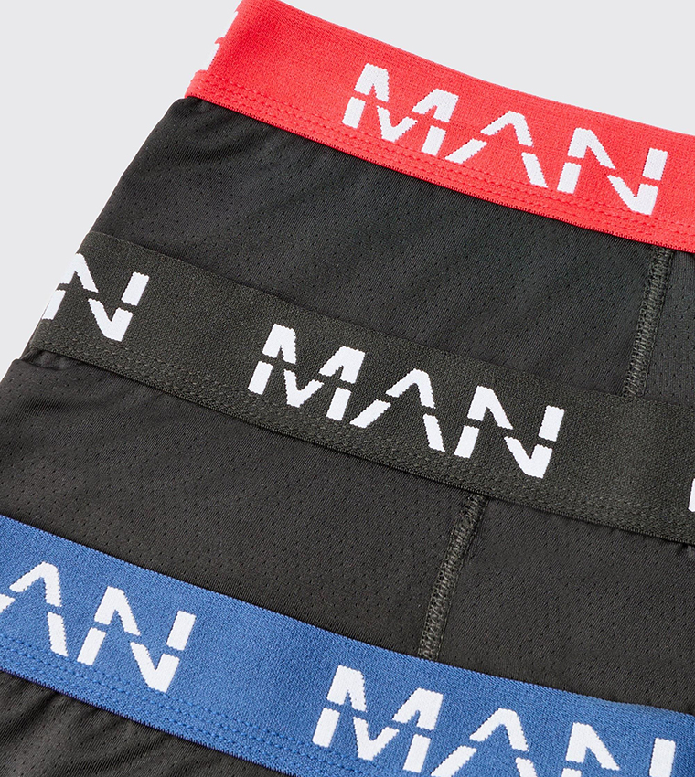 بوكسر رياضي بطبعة شعار - 3 قطع