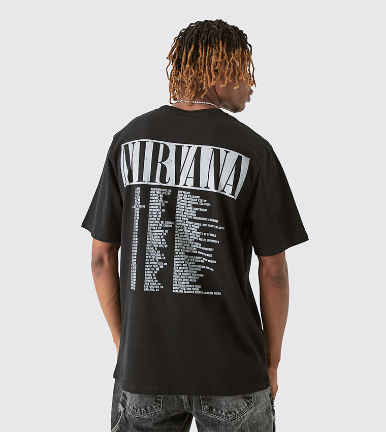 Buy Boohoo Tall Nirvana Tour Dates Back Print Print T Shirt