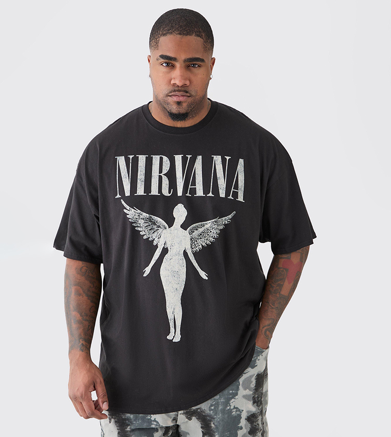 Nirvana Tour Dates Back Print Oversized T-Shirt