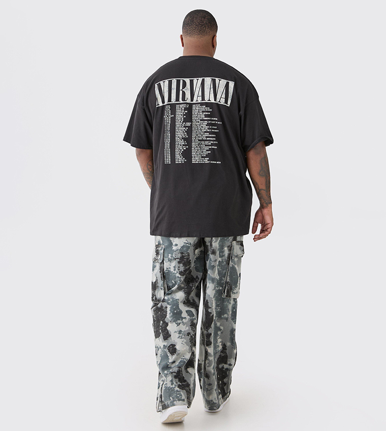 Nirvana Tour Dates Back Print Oversized T-Shirt