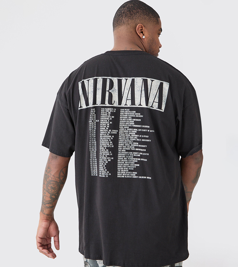 Nirvana Tour Dates Back Print Oversized T-Shirt