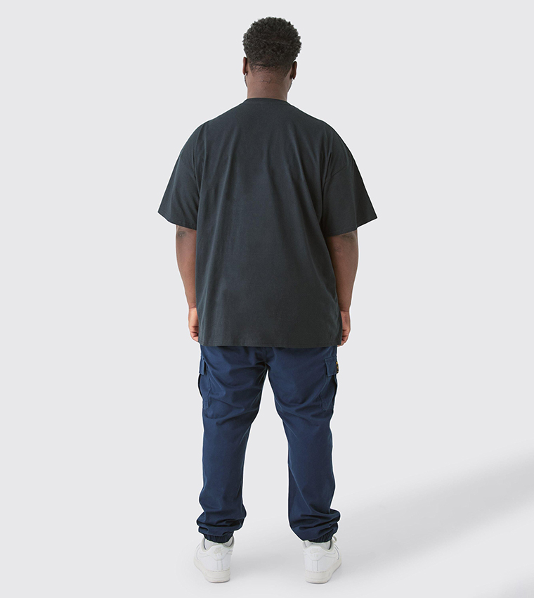 Plus & Tall Oversized Nirvana License Printed T-Shirt Black
