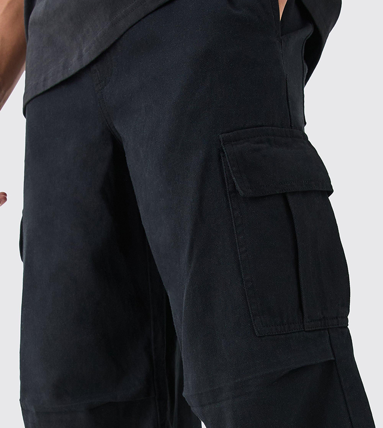 Mid Rise Baggy Fit Cargo Trousers