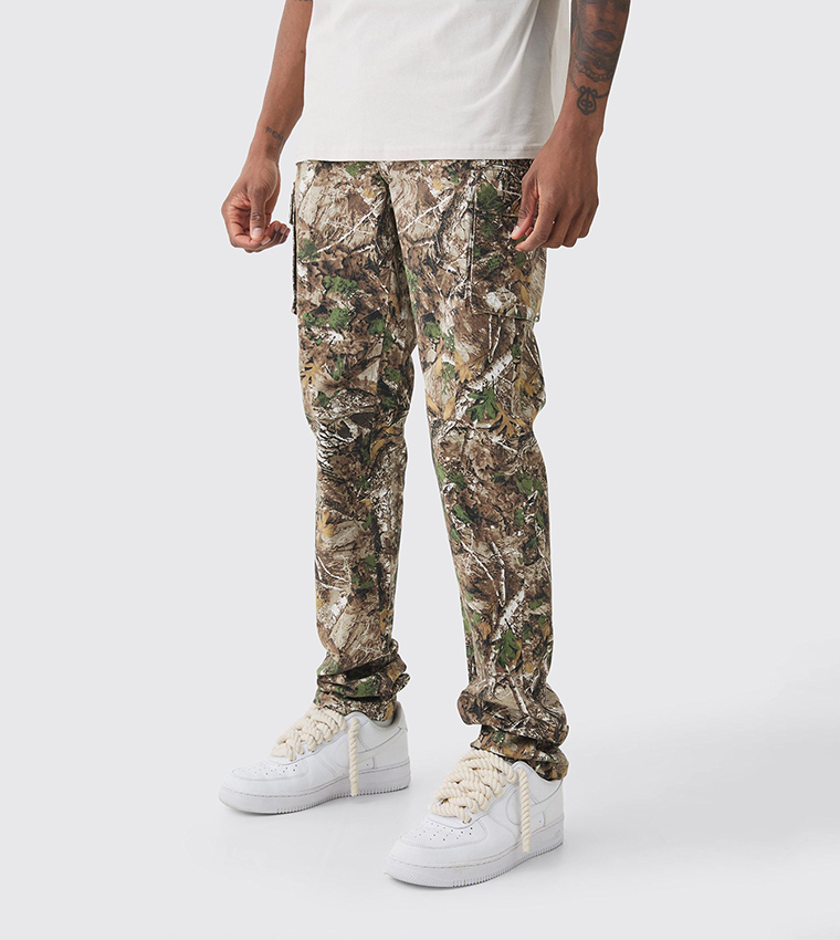 بنطلون كارغو  ضيق للمقاسات الطويلة 