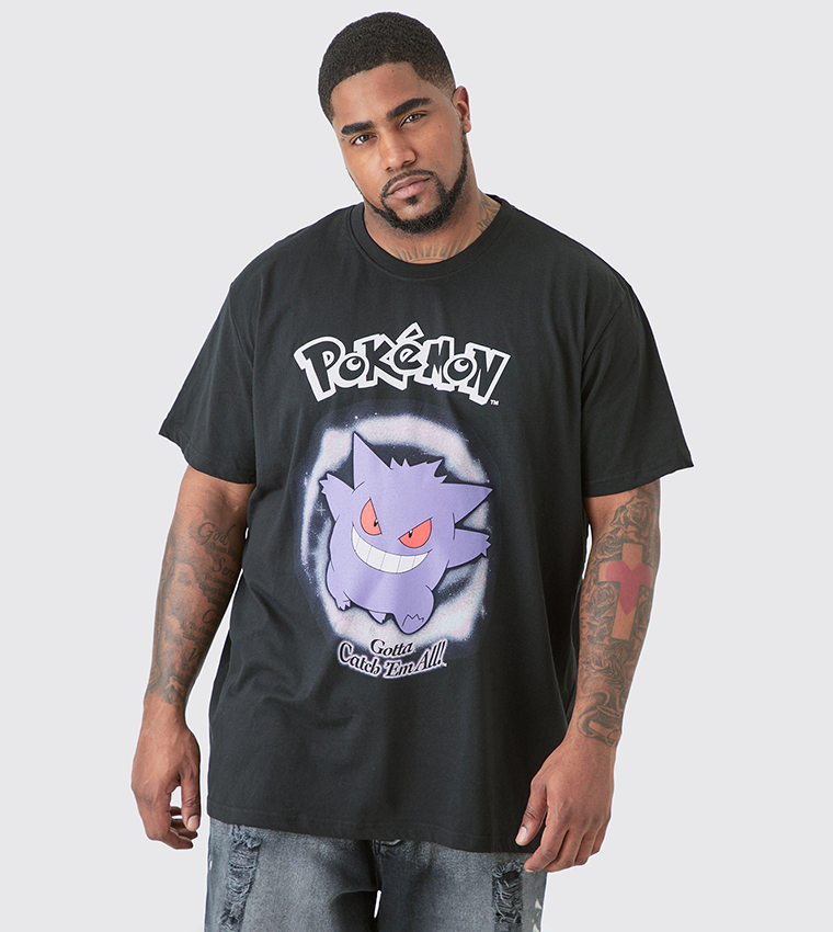 Plus & Tall Licensed Pokémon Gengar Printed T-Shirt