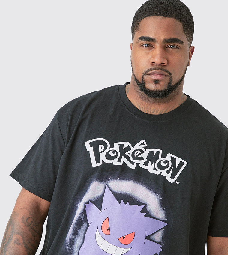 Plus & Tall Licensed Pokémon Gengar Printed T-Shirt