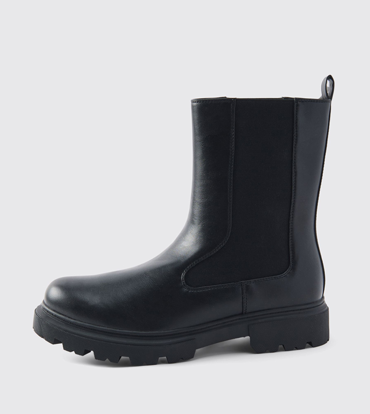 Track Sole Chelsea Lug Boots