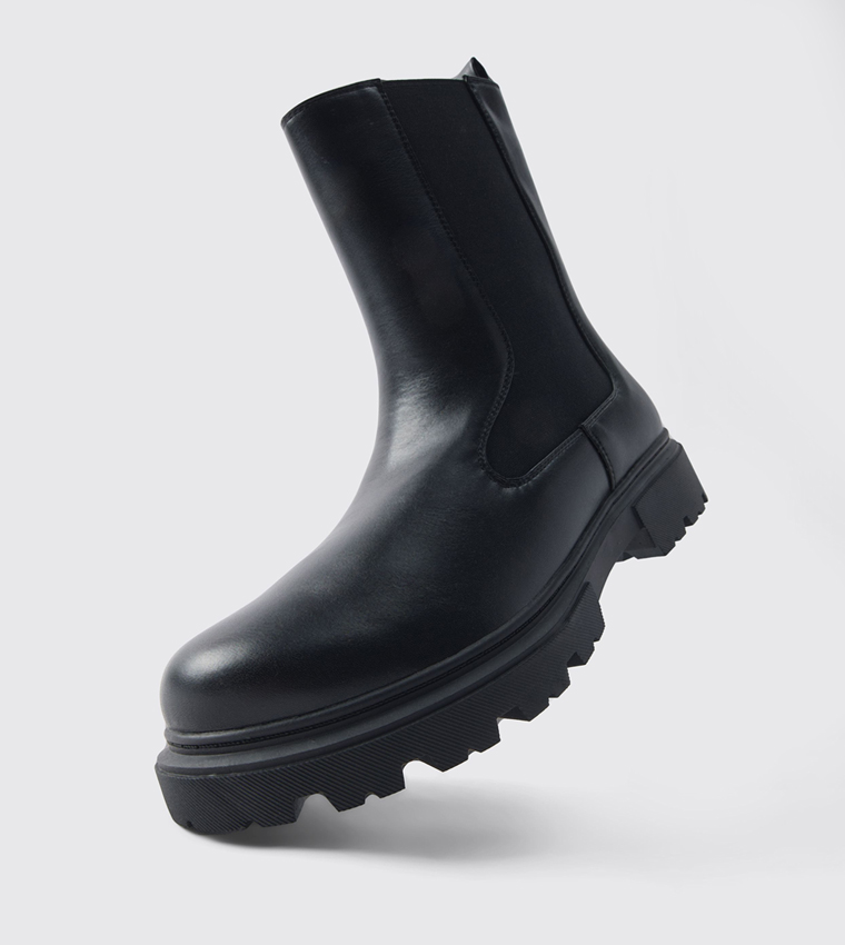 Track Sole Chelsea Lug Boots