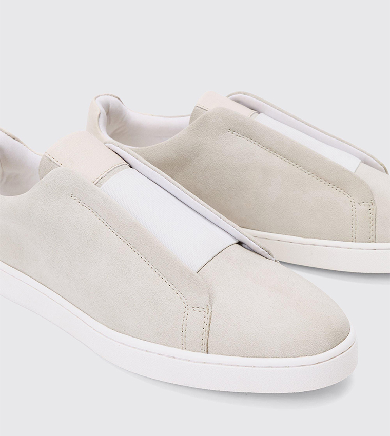 Color Block Faux Suede Slip-On Shoes