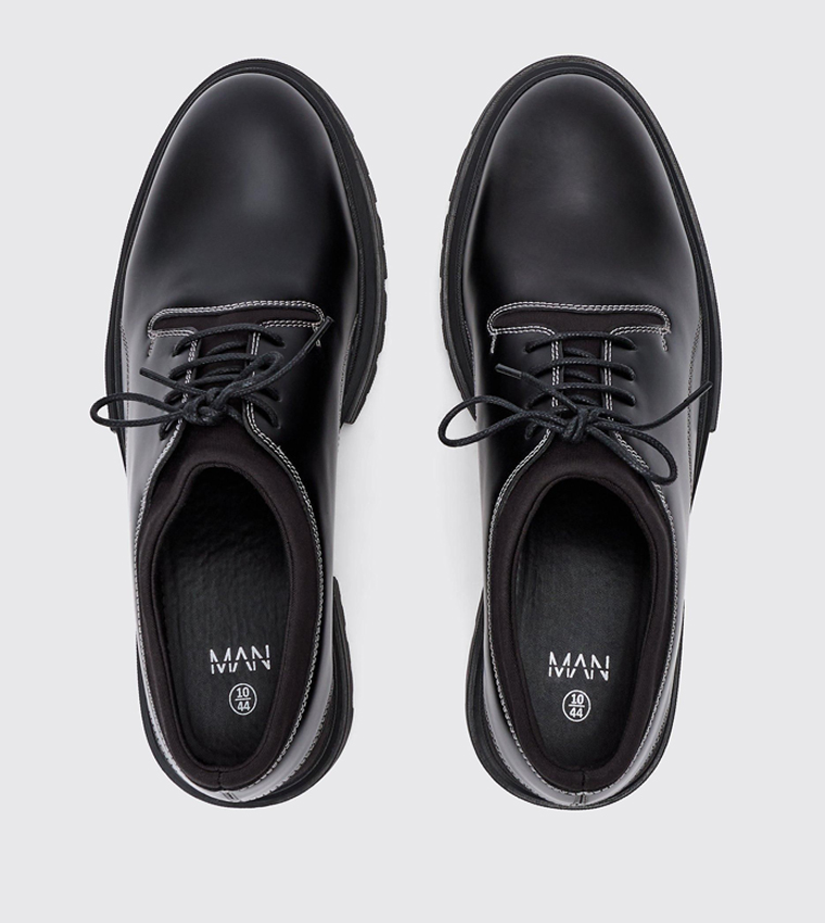 Faux Leather Contrast Stitch Brogues