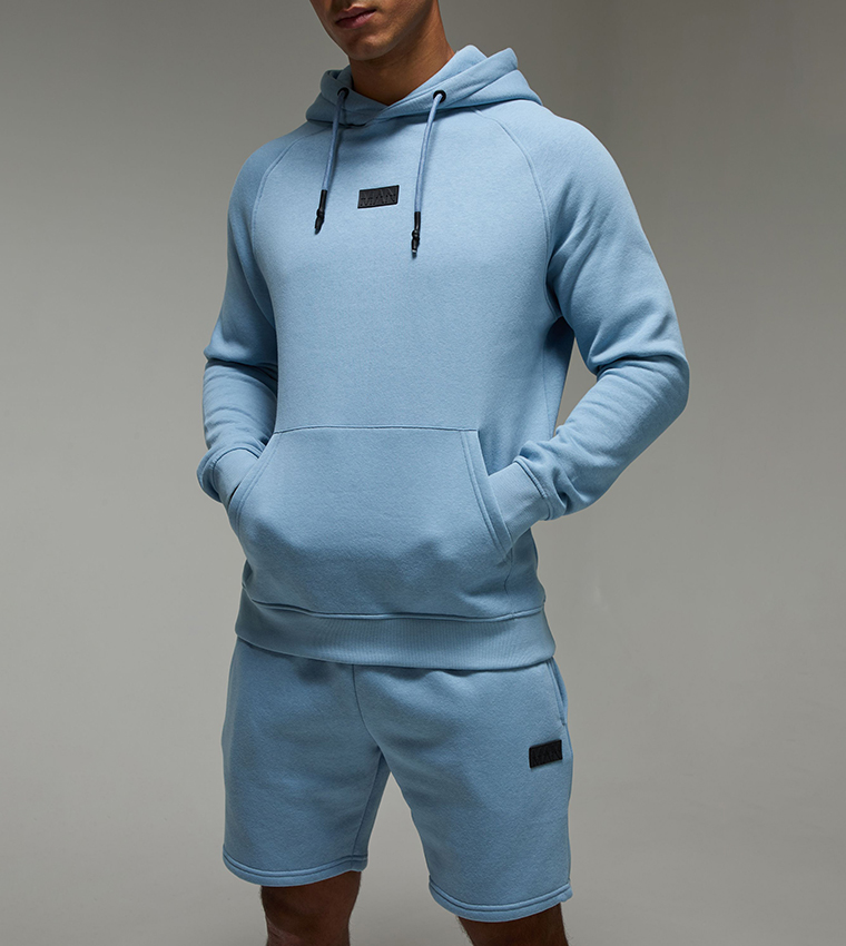 Solid Active Hoodie & Shorts Set