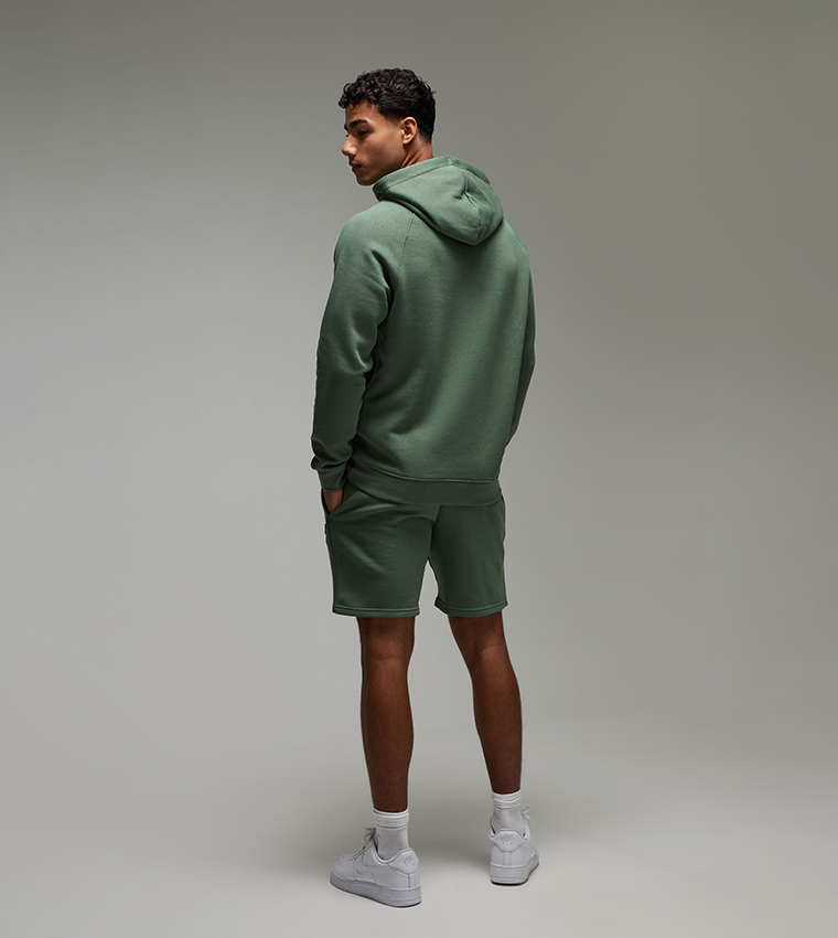 Solid Active Hoodie & Short Tracksuit