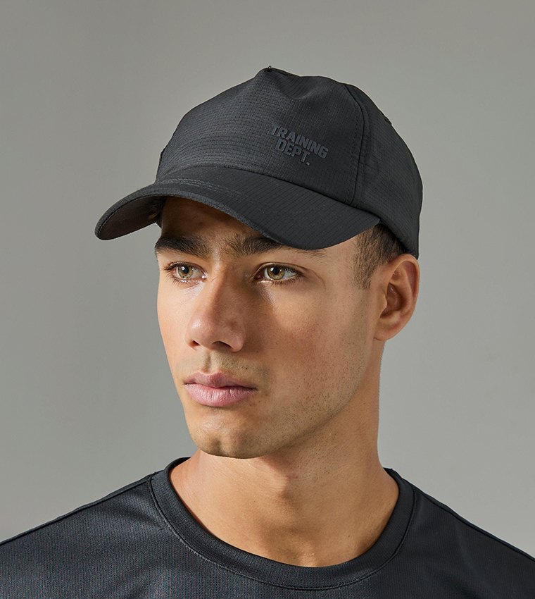 Buy BoohooMAN Training Dept Ripstop Baseball Cap In Black