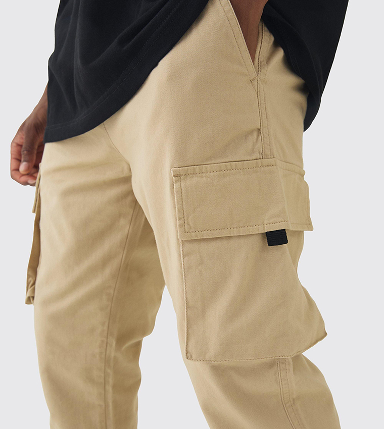 Tall Elasticated Waist Cuffed Cargo Trousers